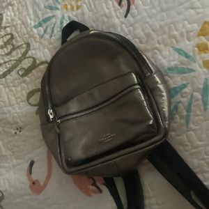 silver Coach mini backpack